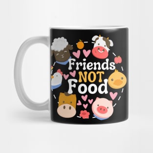 Friends Not Food Cute Farm Animals Funny Vegan Vegetarian Mug